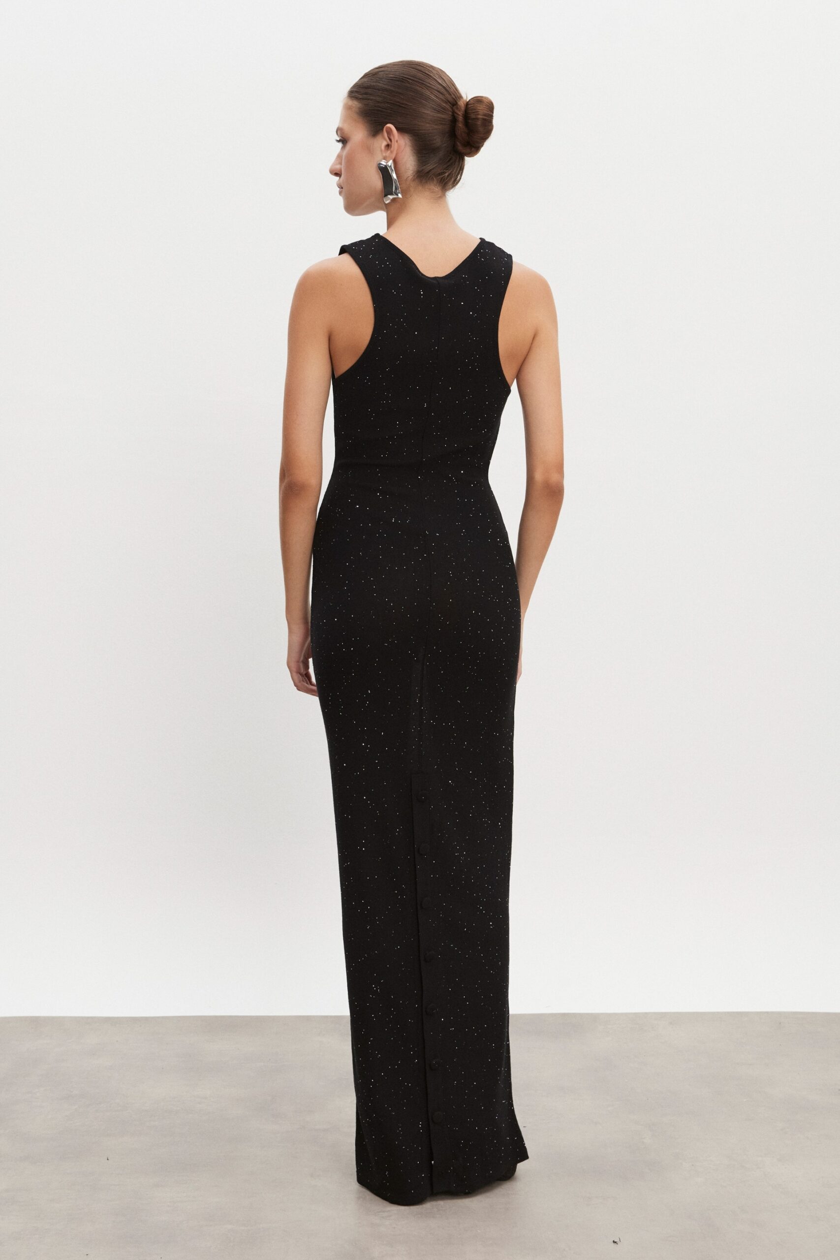 MAGNETIC KNITTED MAXI DRESS BLACK - Image 2