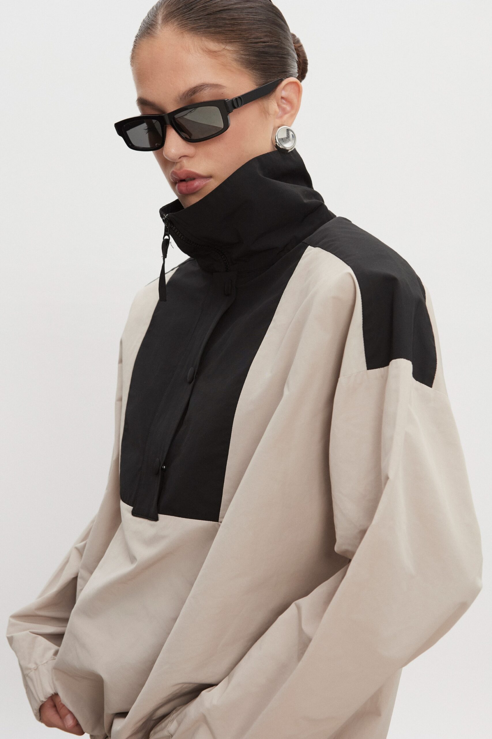 PAOLO WIND ANORAK WOMEN GREIGE/BLACK - Image 4